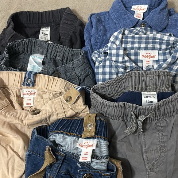 Bundle of 7️⃣ Baby Boy Clothing Set - Blue and Beige Size 12M - Picture 6 of 6